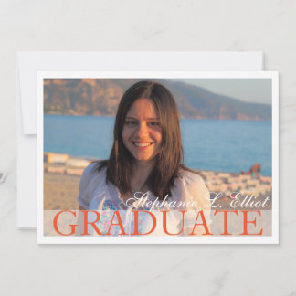 Elegant classy graduation portrait invitation