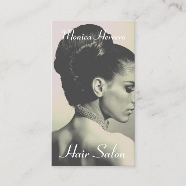 Elegant classy hairstyle  business card (Front)