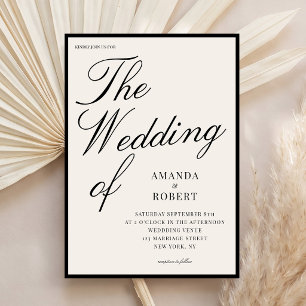 Elegant Classy Ivory Old Money Wedding Invitation