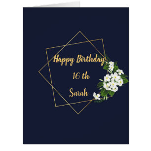 Elegant Classy Marine Carte d'Anniversaire géométr