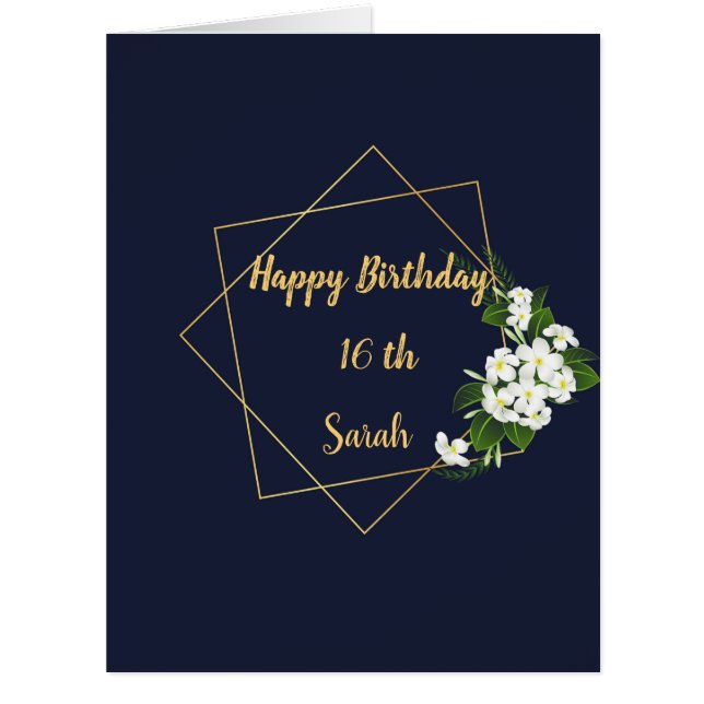 Elegant Classy Marine Carte d'Anniversaire géométr (Devant)