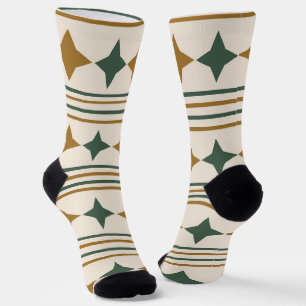 Elegant classy modern mid century starbursts socks