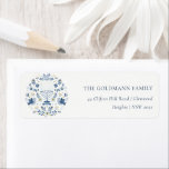 Elegant Classy Navy Blue Hanukkah Floral Address<br><div class="desc">If you need any further customisation please feel free to message me on yellowfebstudio@gmail.com.</div>