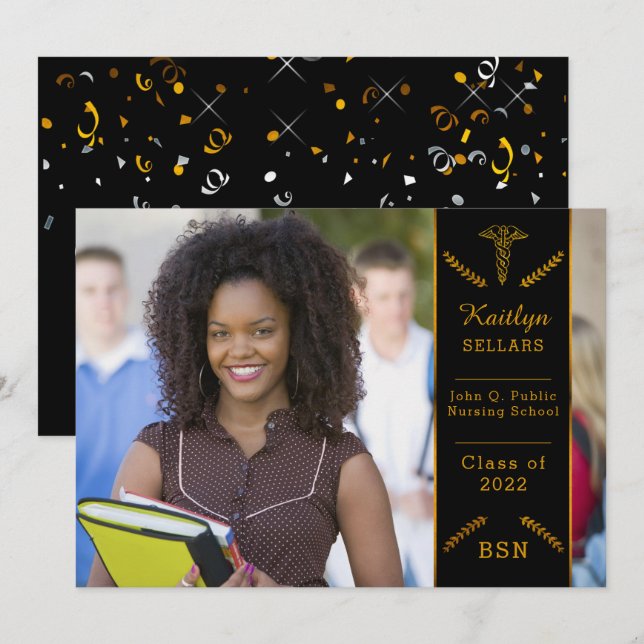 Elegant Classy Nursing | Medical School Graduation Invitation (Front/Back)