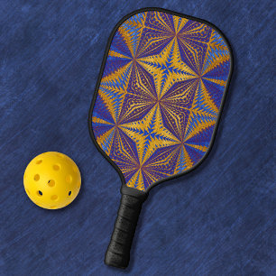 Elegant Classy Purple Gold Pattern Unique Stylish Pickleball Paddle