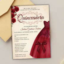 Elegant Classy Quinceanera 15th birthday Burgundy