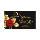 Elegant Classy Red Rose Black Gold Leaf