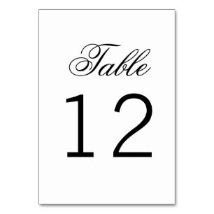 Elegant Classy Script Traditional Table Number