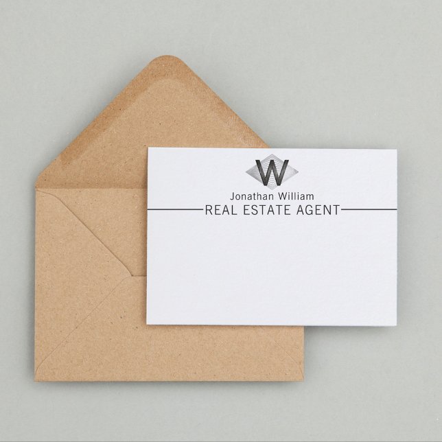  Elegant Classy Silver Black Personalized Monogram Card (Creator Uploaded)