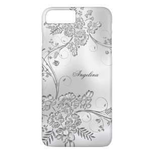 Elegant Classy Silver Metal Floral Look Case-Mate iPhone Case