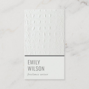 Elegant Classy Simple Ivory White Leather Texture Business Card