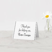 Elegant, Classy "Thank you for helping me" Card