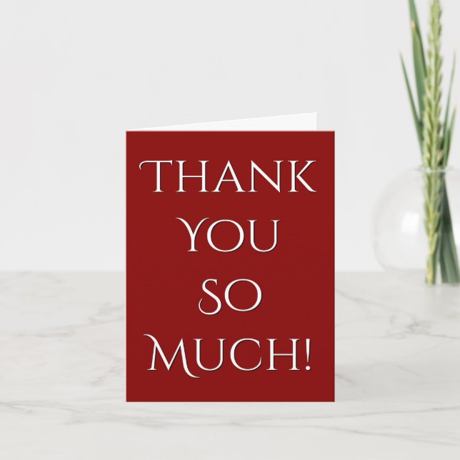 Elegant & Classy "Thank You So Much!" Card (Front)