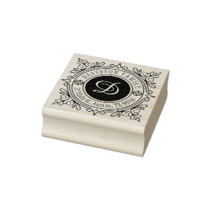 Elegant Classy Vintage Deco Monogram Address Stamp