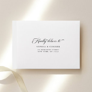 Elegant Classy Wedding Pre-Printed Address RSVP Envelope