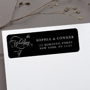 Elegant Classy Wedding Return Address Black