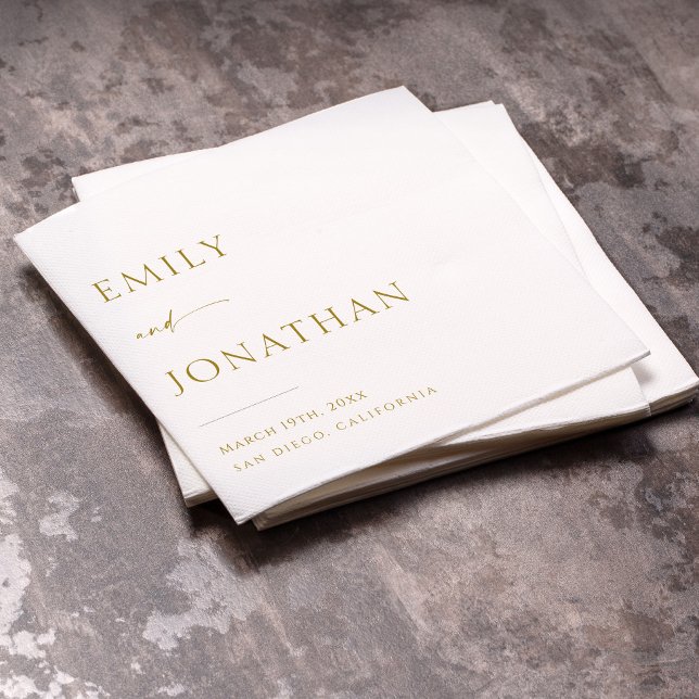 Elegant Classy White and Gold Wedding  Napkin (Creator Uploaded)