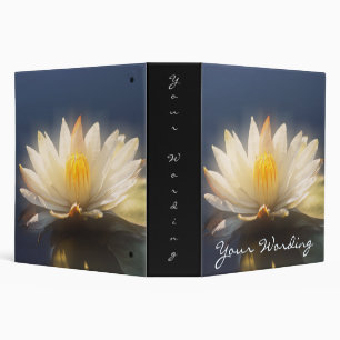 Elegant, classy white water lily files & albums binder