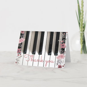 élégant clavier piano floral merci