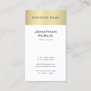 Elegant Clean Design Gold Look Plain Trendy Modern Business Card