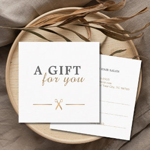 Elegant Clean Faux Gold Scissors Gift Certificate