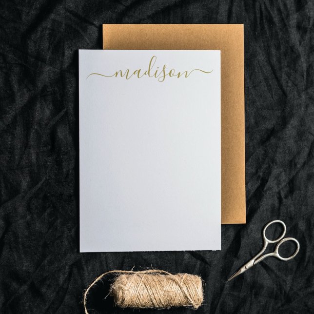 Elegant Clean Gold Typography Name Script  Card (Creator Uploaded)