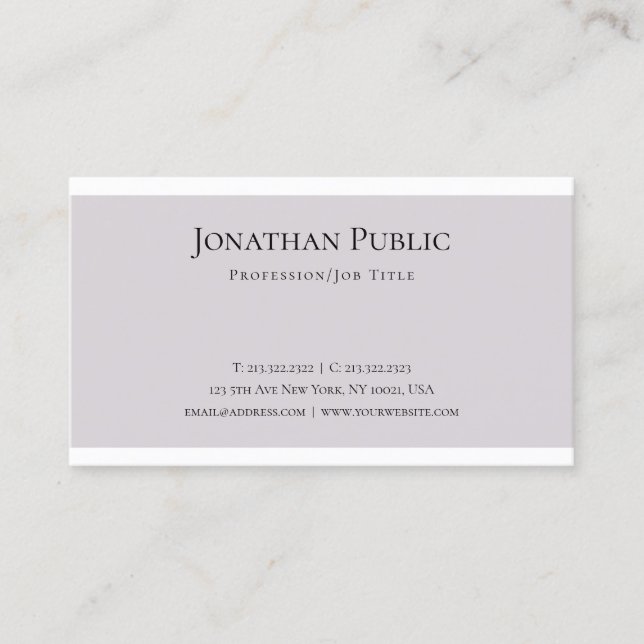 Elegant Clean Graphic Design Trendy Plain Modern Business Card (Front)