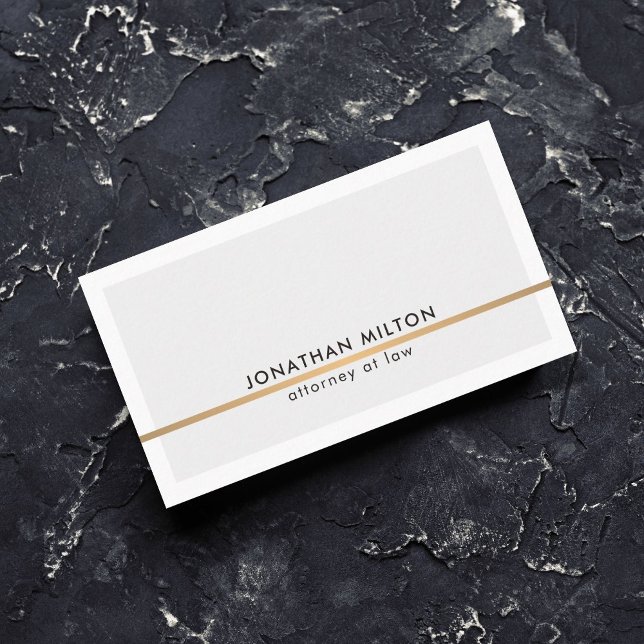 Elegant Clean Light Grey Faux Copper Line Attorney Business Card (Creator Uploaded)