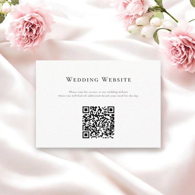  Elegant clean minimal wedding website QR code Enclosure Card (Creator Uploaded)