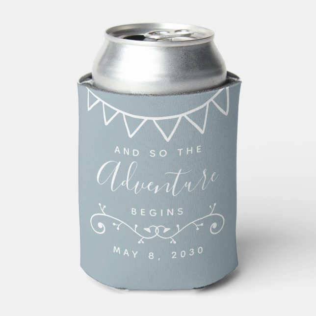  Elegant Clean Minimalist Wedding Can Cooler (Can Front)