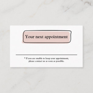Elegant Clean Pastel Beauty Salon Appointment Card