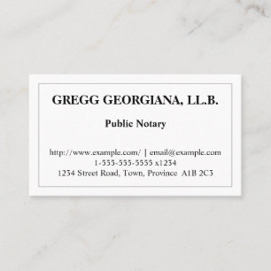 Elegant & Clean Public Notary Business Card