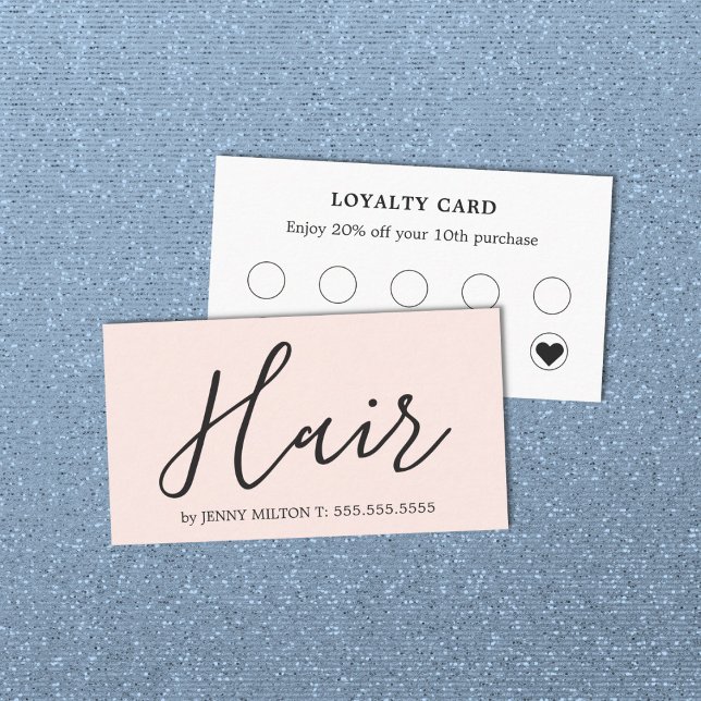 Elegant Clean Rose White Bold Hair Stylist Business Card (Creator Uploaded)