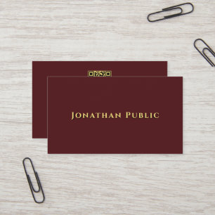 Elegant Clean Template Faux Gold Text QR Code Business Card