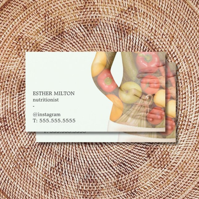Elegant Clean Vegetables Body Nutritionist  Business Card (Creator Uploaded)