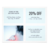 Elegant Clean White Blue Photo Massage Therapist Flyer (Front)