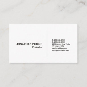 Elegant Clean White Design Modern Professional Business Card
