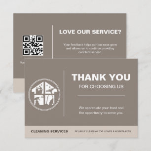 Elegant Cleaning Service Brand Thank You Card 