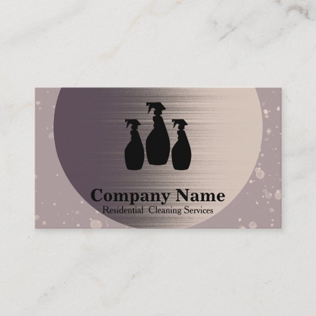 Elegant Cleaning Service Glitter Bokeh Business Ca Business Card (Front)
