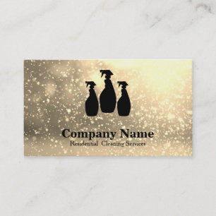 Elegant Cleaning Service Glitter Bokeh Business Ca Card