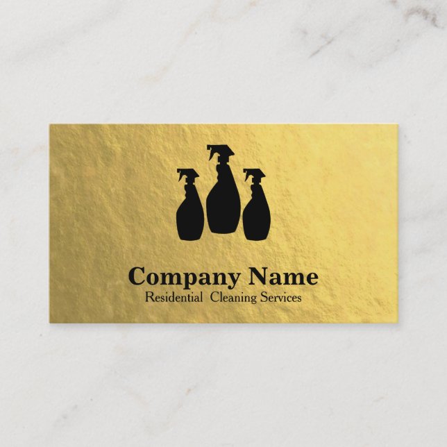 Elegant Cleaning Service Glitter Bokeh Business Card (Front)