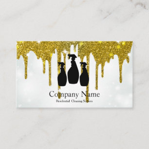 Elegant Cleaning Service Glitter Dripping Business Business Card