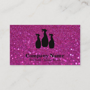 Elegant Cleaning Service Glitter Watercolor Business Card