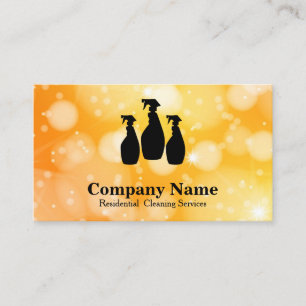 Elegant Cleaning Service Glitter Watercolor Business Card