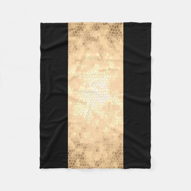 elegant clear faux gold and black stripes fleece blanket (Front)