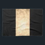 elegant clear faux gold and black stripes kitchen towel<br><div class="desc">Minimalist,  modern and stylish design representing faux gold stripe on a black background.</div>