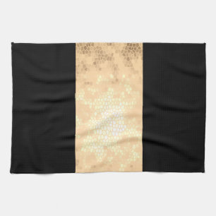 elegant clear faux gold and black stripes kitchen towel