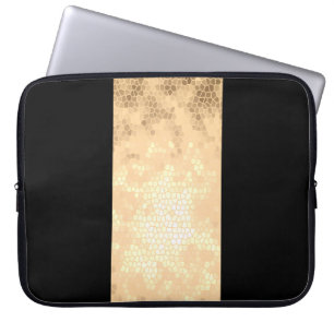 elegant clear faux gold and black stripes laptop sleeve