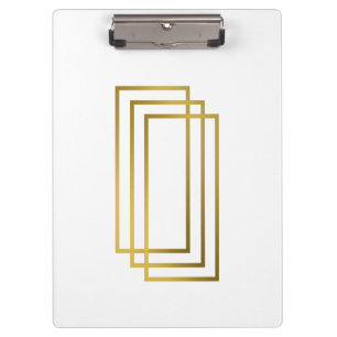 elegant clear faux gold geometric rectangles clipboard