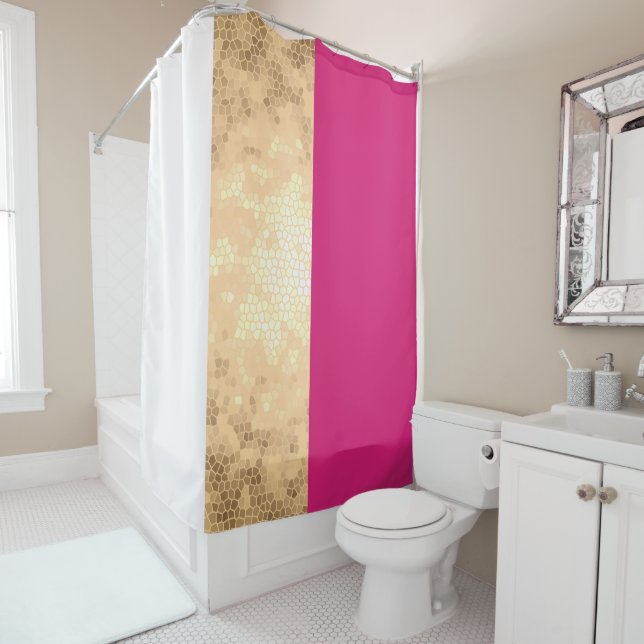elegant clear faux gold pink white stripes (In Situ)